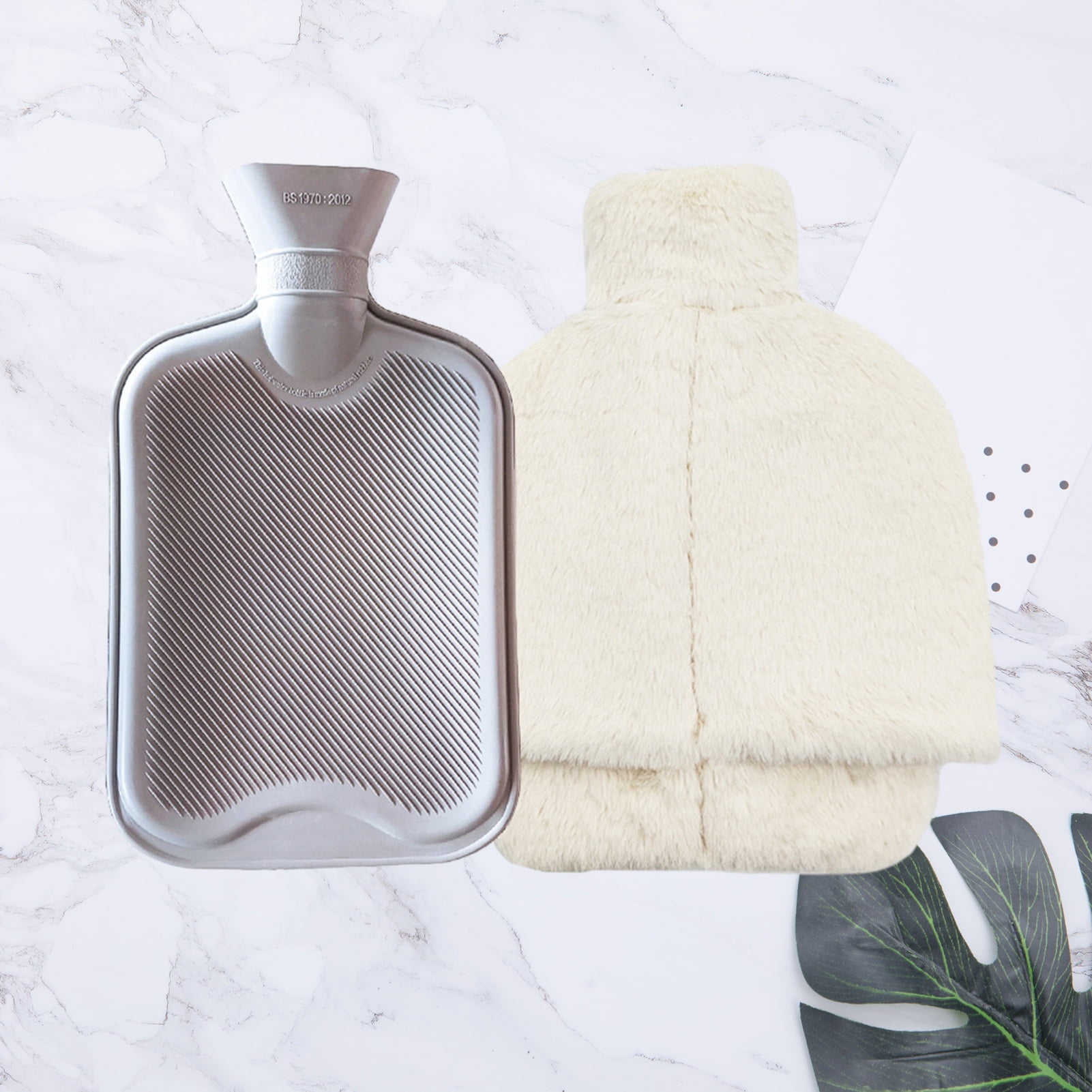 Manwang Hot Water Bag Cozy Plush Waterfilled Foot Warmer Longlasting