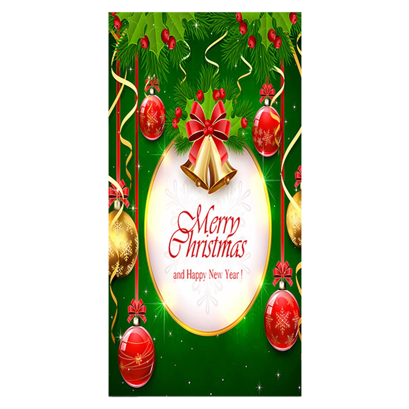 Manwang Polyester Door Christmas Door Cover Santa Claus Snowman