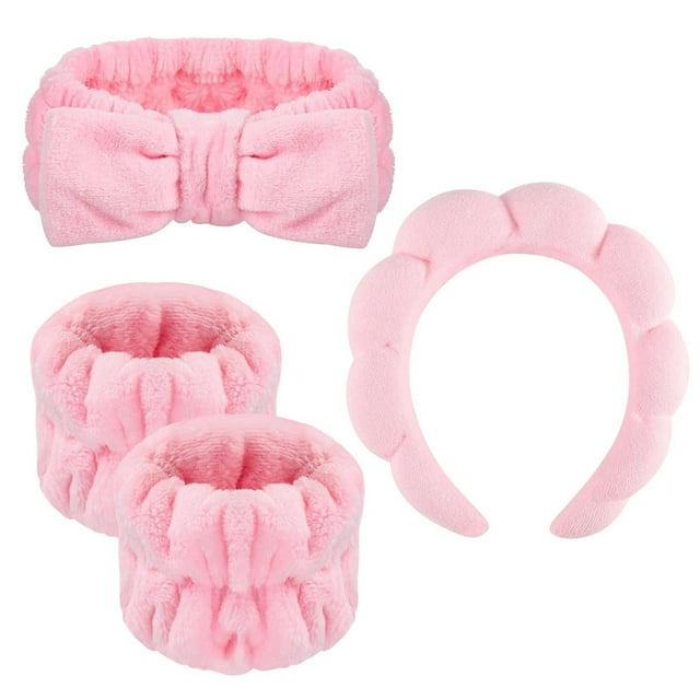 Manwang Spa Headband 4piece Hairband Set Fluffy Spa Thickened Sponge