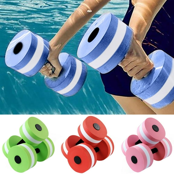 Manwang Water Dumbbells, Aquatic Exercise Dumbell Water Aerobic Exercise Foam Dumbbells Pool Resistance Water Fitness Equipment for Weight Loss, 2 Pack, Pink