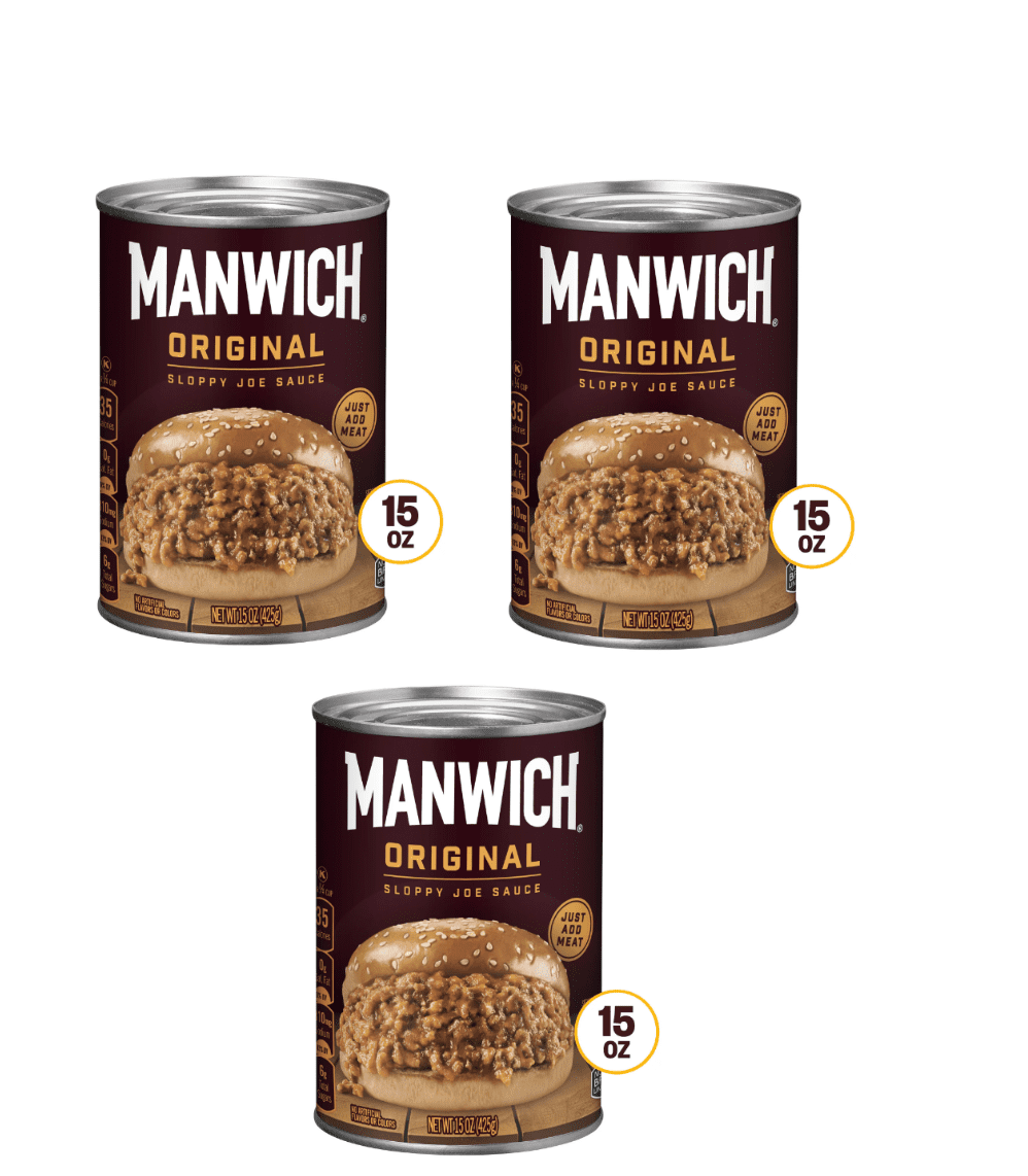 Manwich Original Sloppy Joe Sauce, Canned Sauce, 15 oz pack of 3