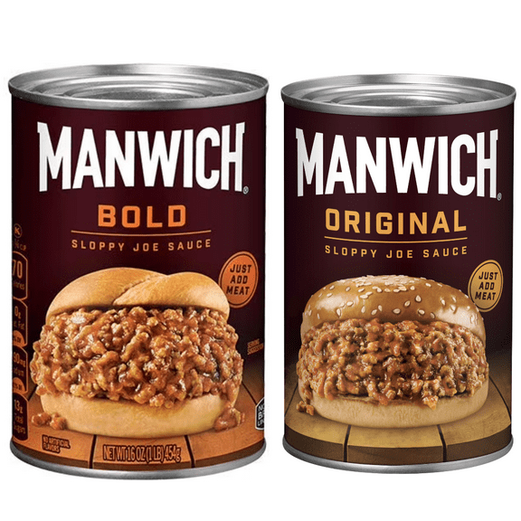 Manwich Sloppy Joe Sauce, Bold Flavor, Canned Sauce, 16 oz.&Manwich Original Sloppy Joe Sauce, Canned Sauce, 15 oz