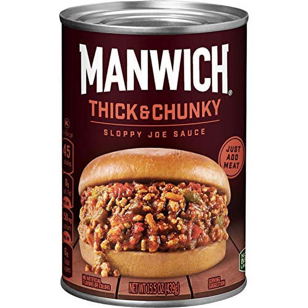 Manwich Sloppy Joe Sauce, Thick and Chunky, Canned Sauce, 15.5 OZ (Pack of 12)