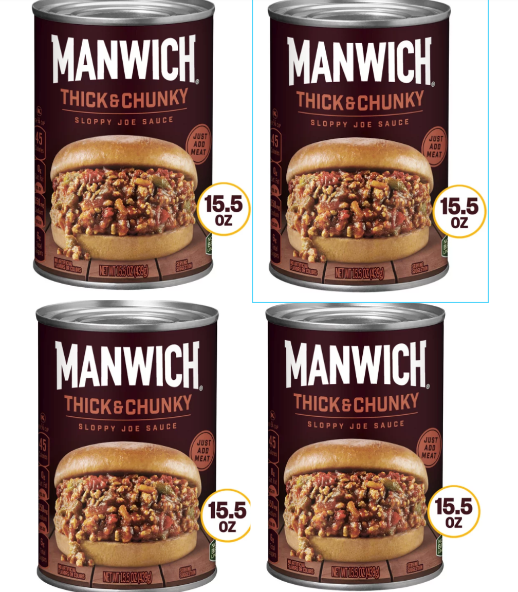 Manwich Sloppy Joe Sauce, Thick and Chunky, Canned Sauce, 15.5 OZ pack