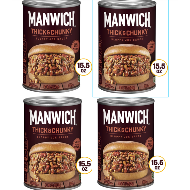 Manwich Sloppy Joe Sauce, Thick and Chunky, Canned Sauce, 15.5 OZ pack