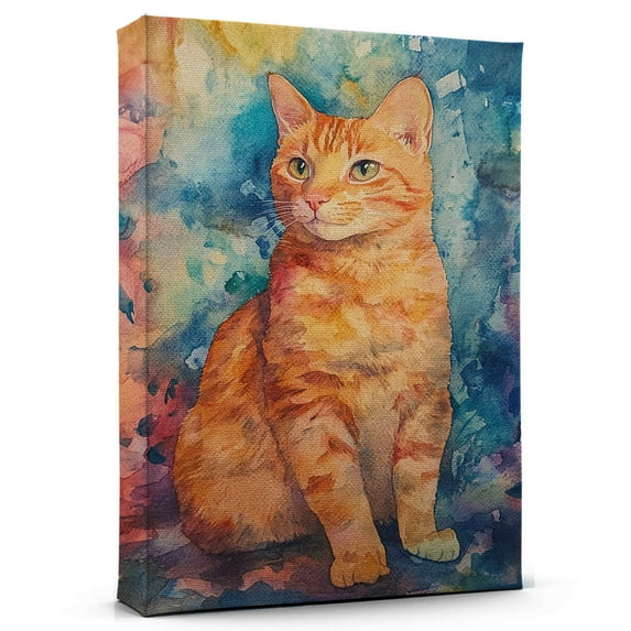 Manx Cat Ginger Canvas Wall Art Animal Decor, Manx Cat Ginger Canvas Prints Wild Animal Artwork for Living Room Bedroom Office 190HD728