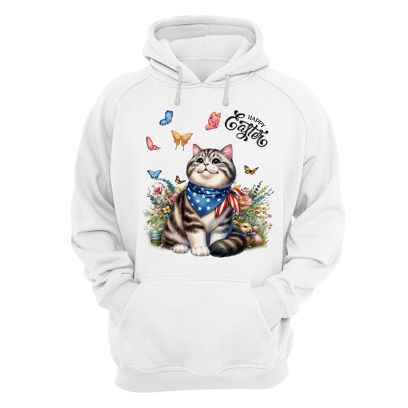 Manx Celebrates Spring and Enjoys a Happy Easter Hoodie Unisex Merch Hoodies Cat Lover Kitten Owner Gifts - 02001