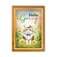 thumbnail image 1 of Manx Hello Spring Time Flower Floral Nature Acrylic Plaque with Wood Photo Frame Box Cat Lover Kitten Owner Gifts Light Box - 02031, 1 of 5