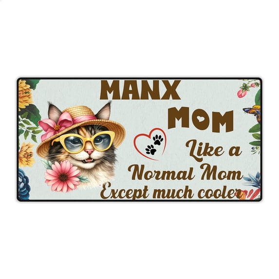 Manx Mom Like a Normal Mom Except Much Cooler Happy Mother's Day Desk Mat Full Keyboard Mouse Pad Cat Lover Kitten Owner Gifts Large Mousepad - 02004