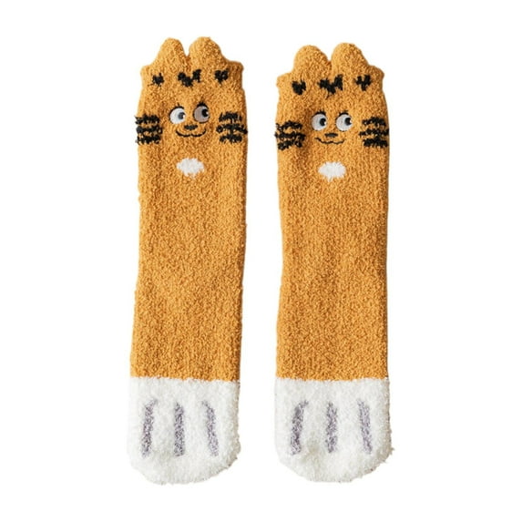 ManxiVoo Adorable Animal Themed Slipper Socks for Women Plush Fuzzy Design Non-Slip Sole Comfortable Indoor Outdoor Lounge Socks