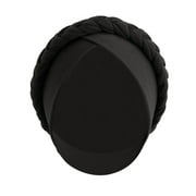 ManxiVoo Braided Cross Style Turban Headwrap Stretchy Hair Cover for Women Breathable Seamless Headscarf with Ethnic Print Black