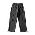 thumbnail image 1 of ManxiVoo Cargo Pants for Women, Women's Summer Thin High Waist Wide Leg Straight Tube Breathable Cargo Pants Dickies Work Pants Gray2 M, 1 of 4