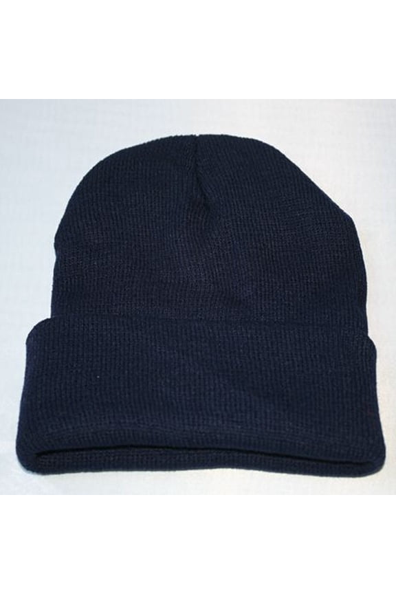 Chunky Knit Beanie Hat for Women Men Slouchy Winter Skull Cap Soft Yarn Cold Weather Accessories Dark Blue
