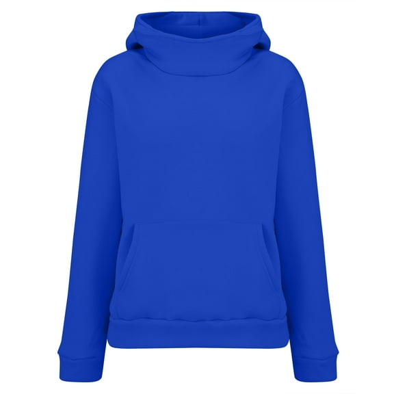 ManxiVoo Classic Crew Neck Pullover Sweatshirt Women Soft Long Sleeve Comfortable Casual Fit for Outdoor Daily Wear L Size Blue