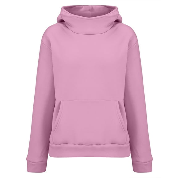 ManxiVoo Classic Crew Neck Pullover Sweatshirt Women Soft Long Sleeve Comfortable Casual Fit for Outdoor Daily Wear S Size Light Pink