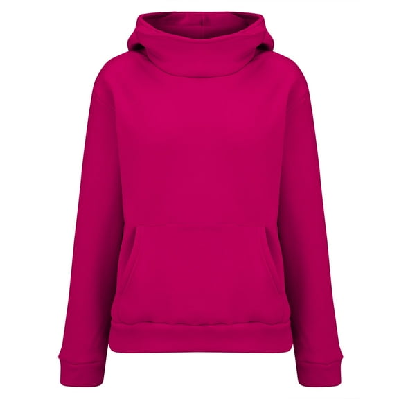 ManxiVoo Classic Crew Neck Pullover Sweatshirt Women Soft Long Sleeve Comfortable Casual Fit for Outdoor Daily Wear XXXL Size Hot Pink