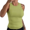 thumbnail image 1 of ManxiVoo Classic Ribbed Tank Top Women Sleeveless Racerback High Neck Summer Basic Staple Breathable Cotton Blouse For Casual And Layering XXL Size Green, 1 of 4