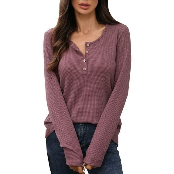 ManxiVoo Contemporary Women's Soft Knit Long Sleeve Top with Comfortable Slim Fit and Versatile V Neck Design for Daily Casual Wear and Office Outfits S Size Brick Red