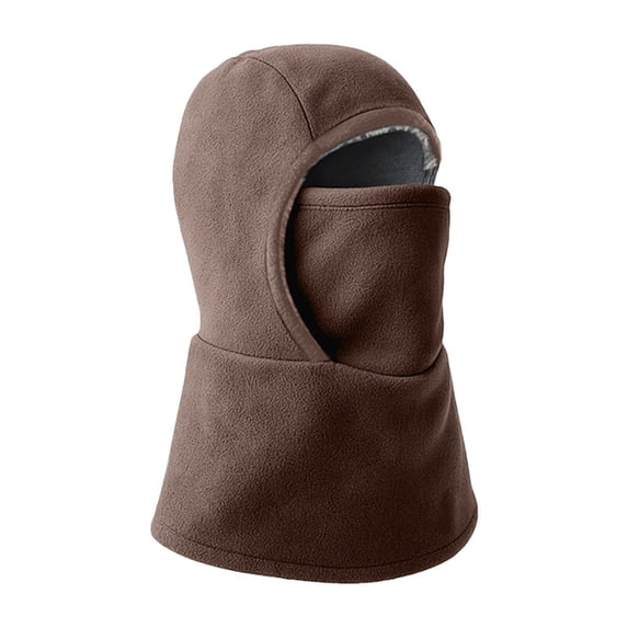 ManxiVoo Convertible Winter Hood And Neck Warmer For Cold Weather Windproof Thermal Balaclava Style Hat For Skiing Cycling And Outdoor Sports Coffee
