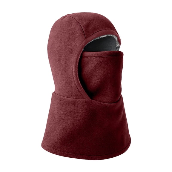ManxiVoo Convertible Winter Hood And Neck Warmer For Cold Weather Windproof Thermal Balaclava Style Hat For Skiing Cycling And Outdoor Sports Wine