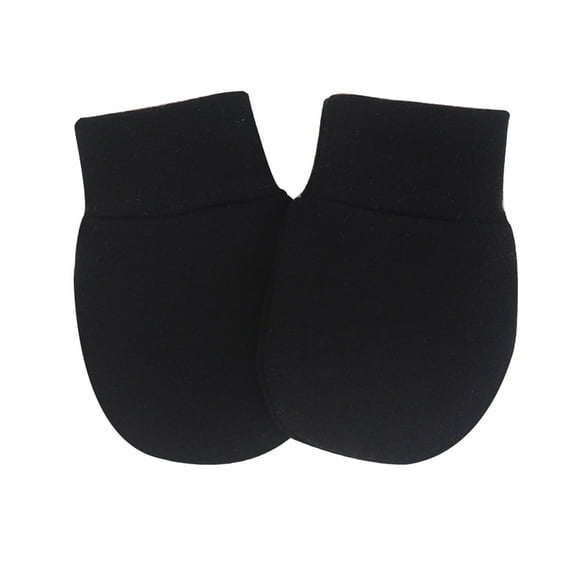 ManxiVoo Cotton Mittens for Infants 0 to 6 Months Soft No Scratch Unisex Hand Covers for Newborn Toddler Sleep and Play Black
