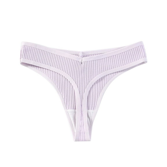 ManxiVoo Cotton Thong Underwear for Women Seamless Sports Style Fashion Briefs Comfortable and Breathable Everyday Panties M Size Purple