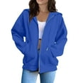 thumbnail image 1 of ManxiVoo Custom Text Photo Hoodie For Women Zip Up Pullover With Sleeve Design Your Own Graphic L Size Blue, 1 of 6