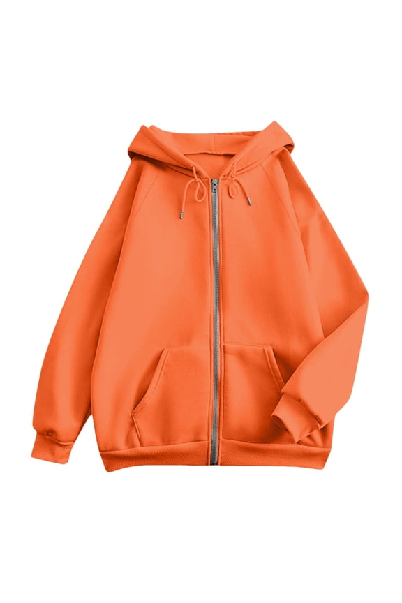 Custom Text Photo Hoodie For Women Zip Up Pullover With Sleeve Design Your Own Graphic M Size Orange