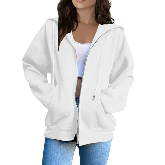 ManxiVoo Custom Text Photo Hoodie For Women Zip Up Pullover With Sleeve Design Your Own Graphic M Size White
