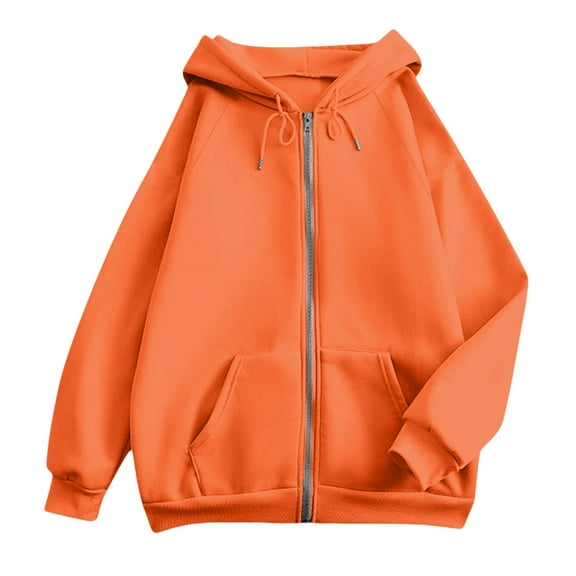 ManxiVoo Custom Text Photo Hoodie For Women Zip Up Pullover With Sleeve Design Your Own Graphic S Size Orange