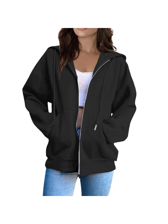 Custom Text Photo Hoodie For Women Zip Up Pullover With Sleeve Design Your Own Graphic XXL Size Black