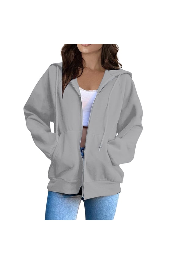 Custom Text Photo Hoodie For Women Zip Up Pullover With Sleeve Design Your Own Graphic XXXL Size Grey
