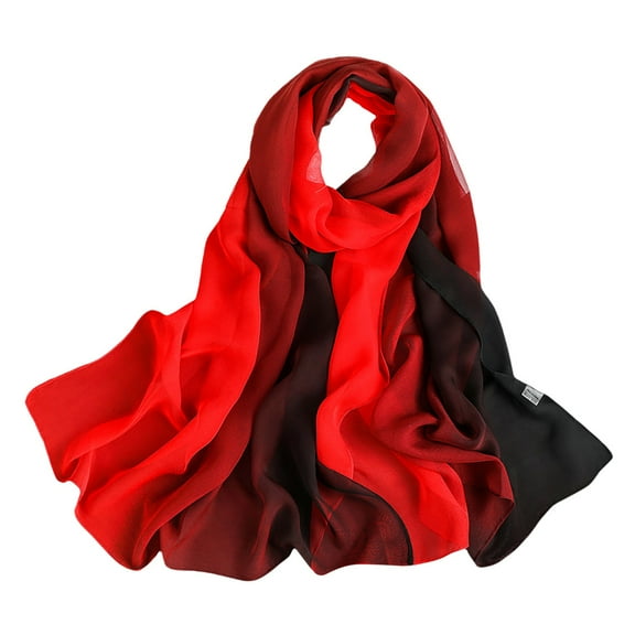 ManxiVoo Elegant Color Gradient Scarf Luxury Lightweight Versatile Wrap for Women Fashion Accessory Black
