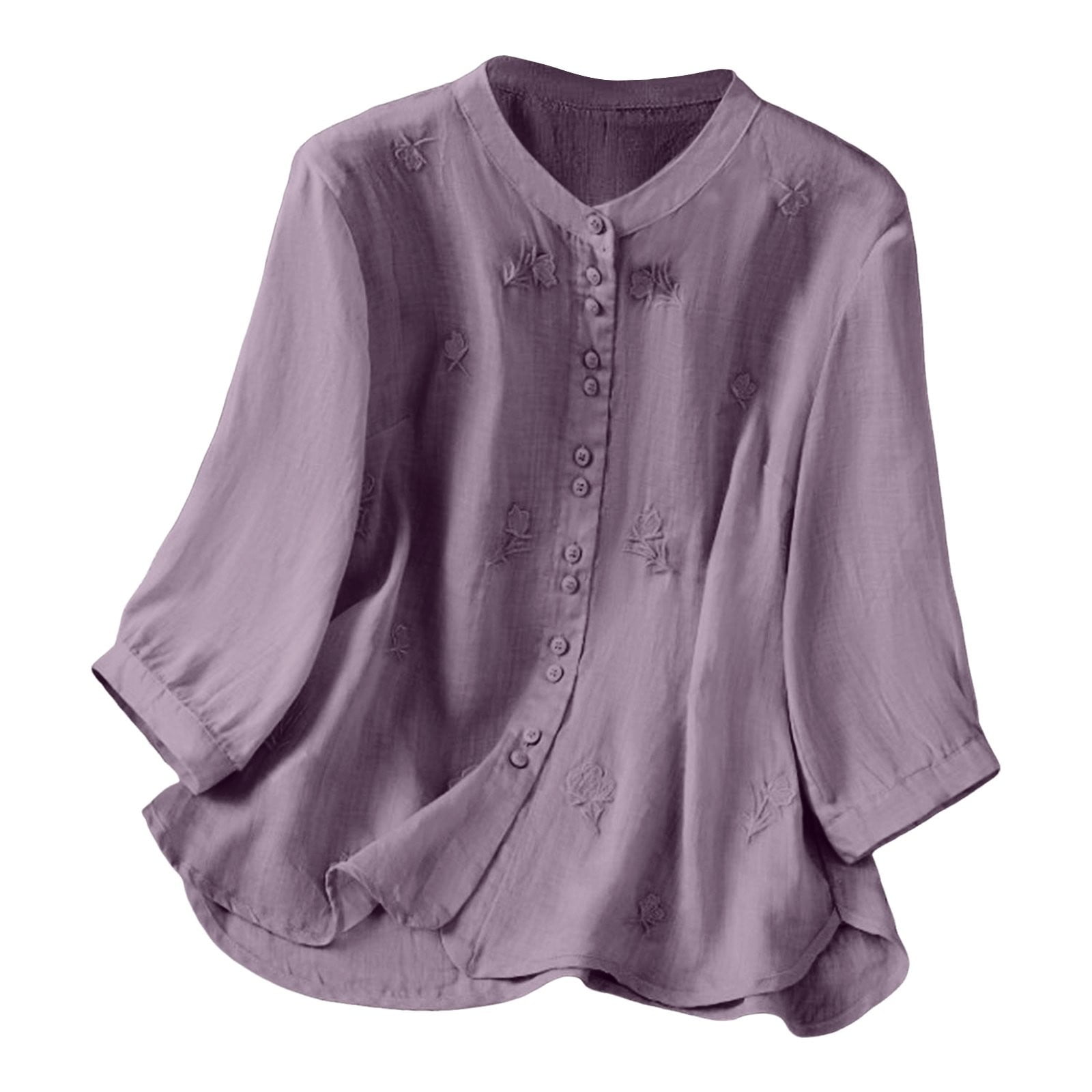 Blouse Chemisier Terre Blue - Manches 3/4 Brodées - Taille M - Occasion Très Bon état