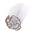 thumbnail image 1 of ManxiVoo Ethnic Print Glitter Thread Turban Cap for Women Soft Headwrap with Decorative Trim Comfortable Loungewear Hat White, 1 of 2