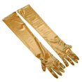 thumbnail image 1 of ManxiVoo Extended Length Satin Formal Gloves for Wedding Events Elegant Over Elbow Coverage XL Size Gold, 1 of 4