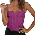 thumbnail image 1 of ManxiVoo Fashion Trendy Lace Mesh Corset Top Spaghetti Strap Clubwear for Evening Outfits and Special Occasions XXL Size Purple, 1 of 4