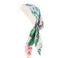 thumbnail image 1 of ManxiVoo Floral Print Stretchy Turban Cap Soft Chemo Headwrap Lightweight Hair Cover for Women Comfortable Loungewear Hat Green, 1 of 2