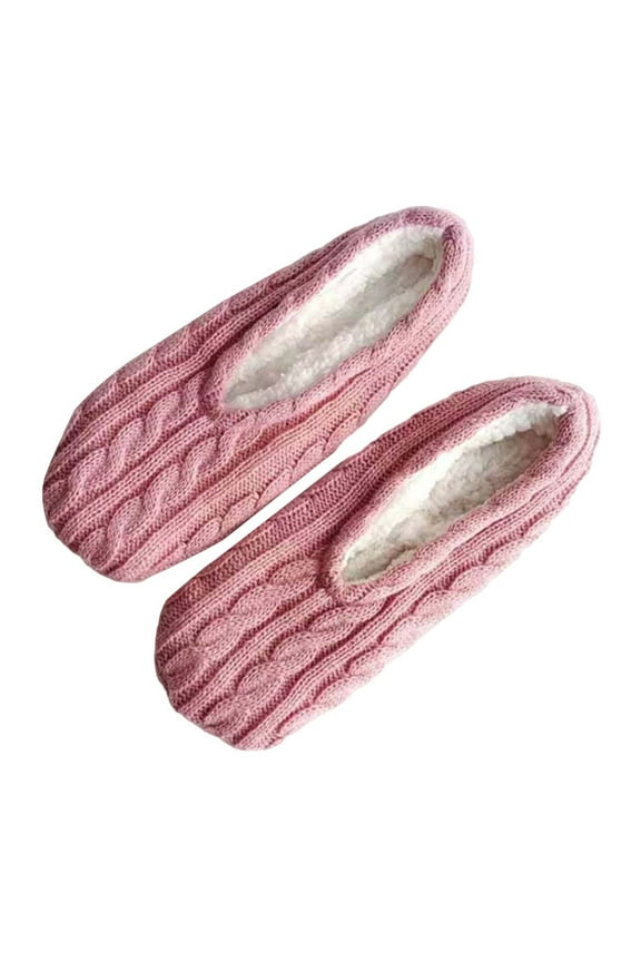 Fuzzy House Slipper Socks for Women Warm Knit Indoor Booties with Anti SChild Dots Soft Comfortable Sleepwear