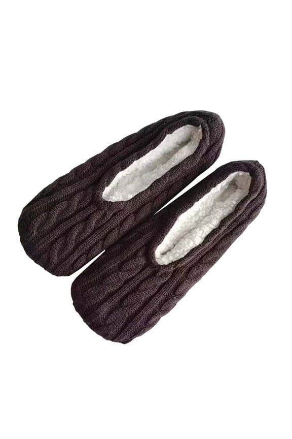 Fuzzy House Slipper Socks for Women Warm Knit Indoor Booties with Anti SChild Dots Soft Comfortable Sleepwear