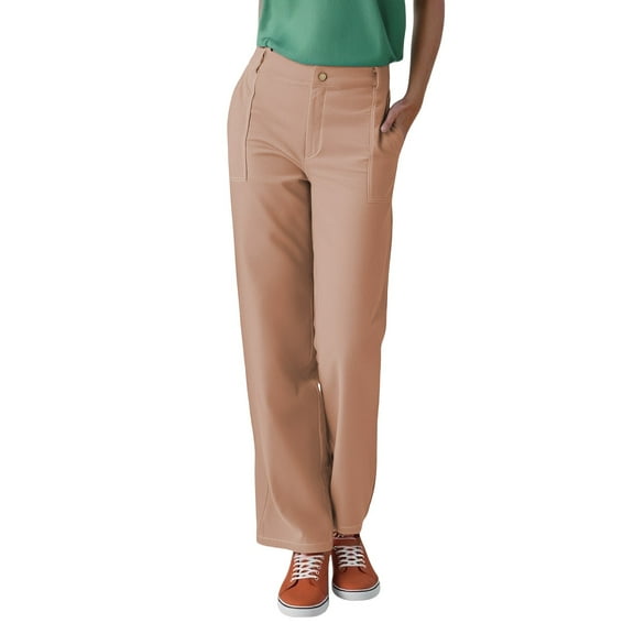 ManxiVoo High Waist Cargo Pants for Women Loose Fit Wide Leg Trousers for Travel and Hiking L Size Rose Gold