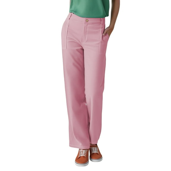 ManxiVoo High Waist Cargo Pants for Women Loose Fit Wide Leg Trousers for Travel and Hiking XXL Size Pink