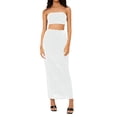 thumbnail image 1 of ManxiVoo Homecoming Dresses Women's Strapless Sequin Split Fashion Spicy Girl Light Cooked Skirt Fall Dresses for Women 2023 White7 XXL, 1 of 6