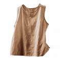 thumbnail image 1 of ManxiVoo Jacquard Sleeveless Shell for Women Breathable Layering Tank in Relaxed Fit with Modern Round Neck M Size Brown, 1 of 6