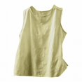 thumbnail image 1 of ManxiVoo Jacquard Sleeveless Shell for Women Breathable Layering Tank in Relaxed Fit with Modern Round Neck XXXXL Size Light Yellow, 1 of 6