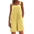 thumbnail image 1 of ManxiVoo Jumpsuits for Women, Womens Overalls Casual Loose Sleeveless Adjustable Straps Wide Leg Jumpsuit with 3 Pockets Overalls Yellow L, 1 of 4