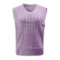 thumbnail image 1 of ManxiVoo Knit Vest Sweater for Women Versatile Layering V Neck Sleeveless Pullover Classic Soft Yarn Design for Stylish Professionals XXL Size Purple, 1 of 5