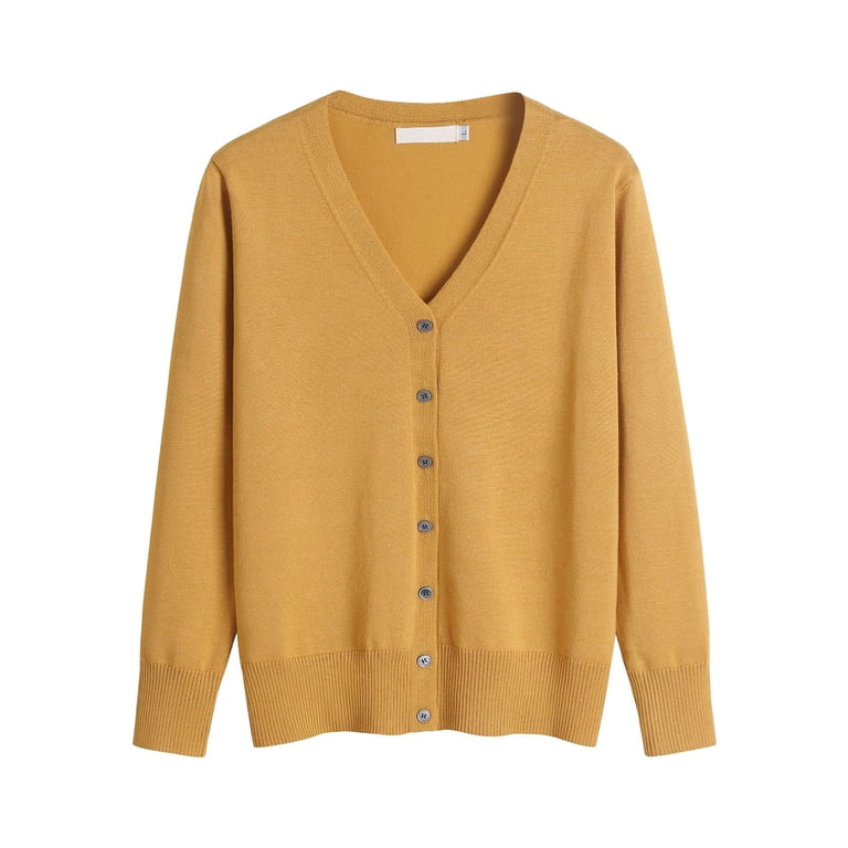 ManxiVoo Ladies Buttoned Cardigan Sweater in Mercerized Cotton