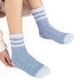 thumbnail image 1 of ManxiVoo Ladies Striped Pattern Coral Socks with Fluff Thickened for Home Use as Floor Socks and Sleeping Comfort, 1 of 4
