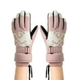 thumbnail image 1 of ManxiVoo Ladies Winter Outdoor Cycling Skiing Gloves for Warmth with Touchscreen and Windproof Features Pink, 1 of 4